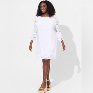 Torrid Challis Eyelet Drop Waist Dress
